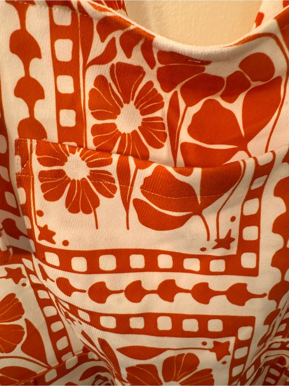 Cider White and Orange Floral Print Overall Short Jumpsuit - Picture 3 of 6